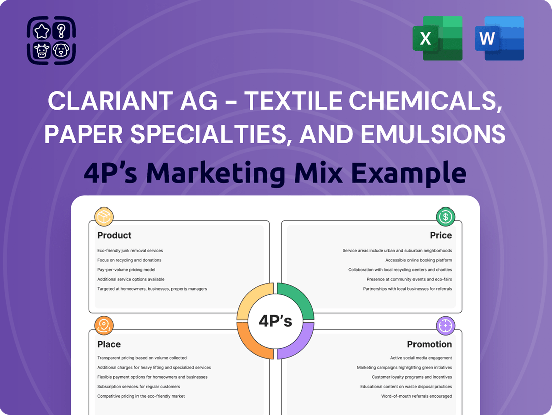 Clariant AG - Textile Chemicals, Paper Specialties, and Emulsions Businesses Marketing Mix